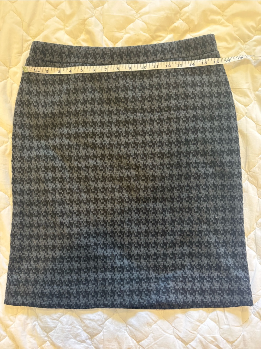 Lyse Spénard Gray Houndstooth Pencil Skirt Size M – Career Office Classic - Picture 4 of 5
